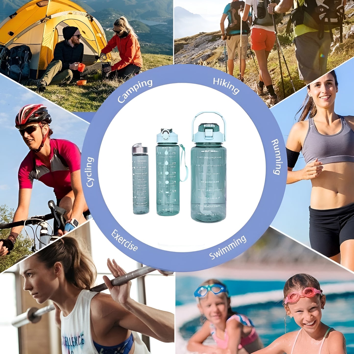 TriSpark™ 3-in-1 Motivational Water Bottle (Set of 3)👌🔥