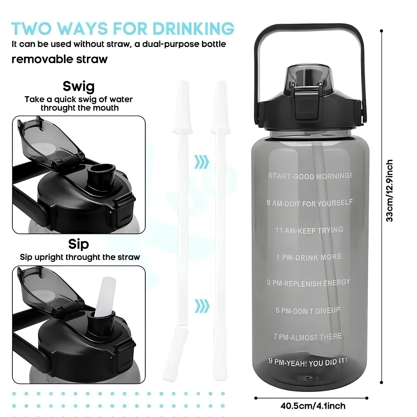 TriSpark™ 3-in-1 Motivational Water Bottle (Set of 3)👌🔥